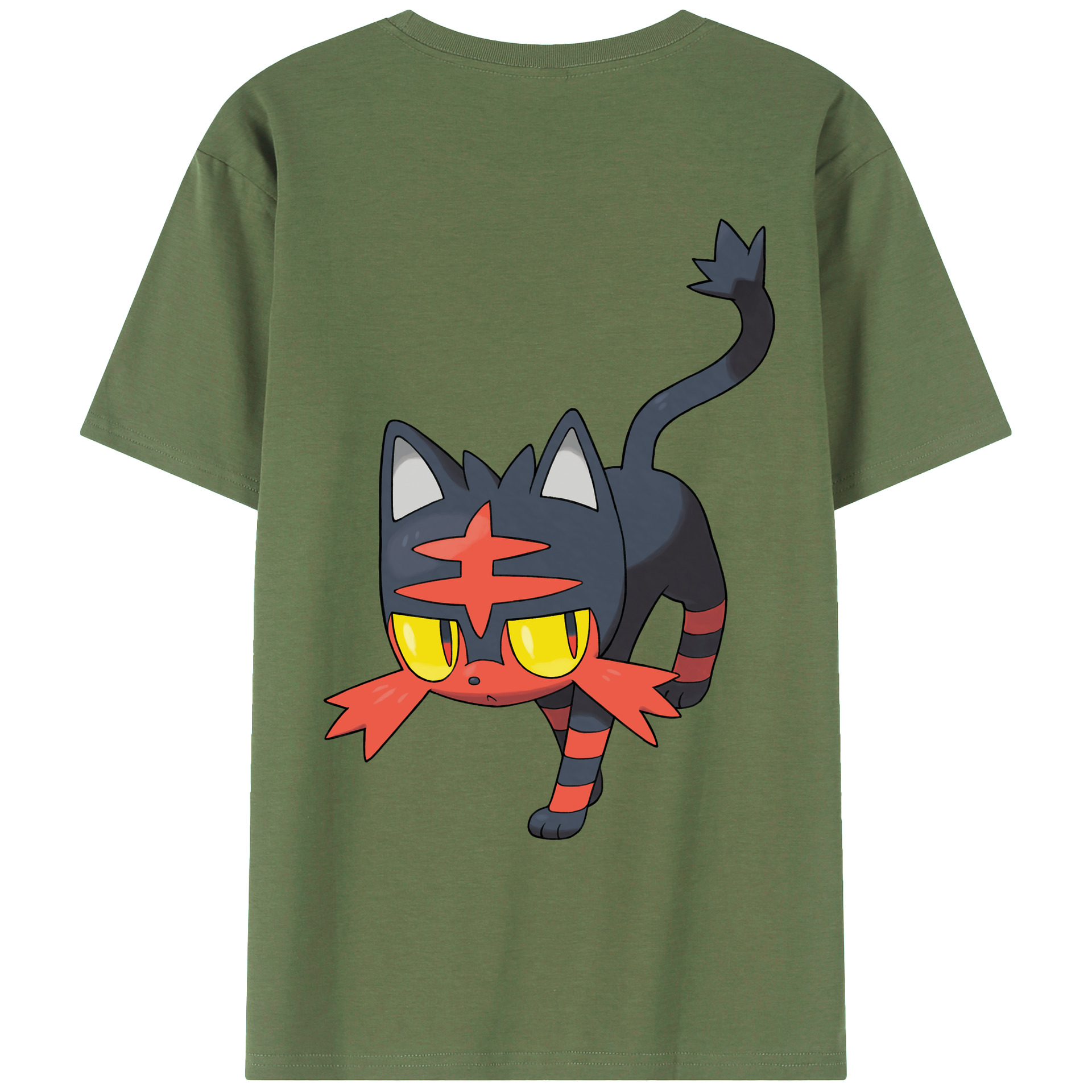（画像用） ポケットモンスター Pokémon 綿100％ メンズ半袖Tシャツ（バックプリント） 通気性